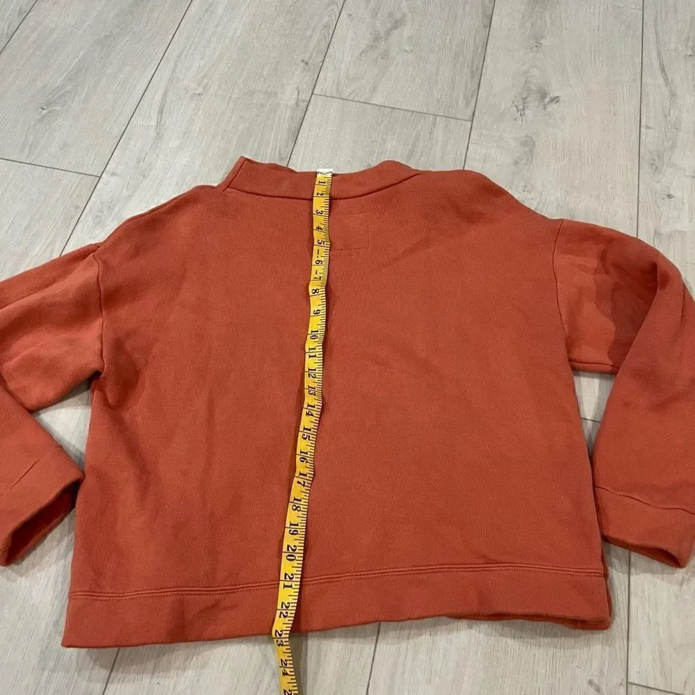 Madewell MWL Betterterry Mockneck Side-Button Sweatshirt Terracotta Size MEDIUM - Picture 3 of 7